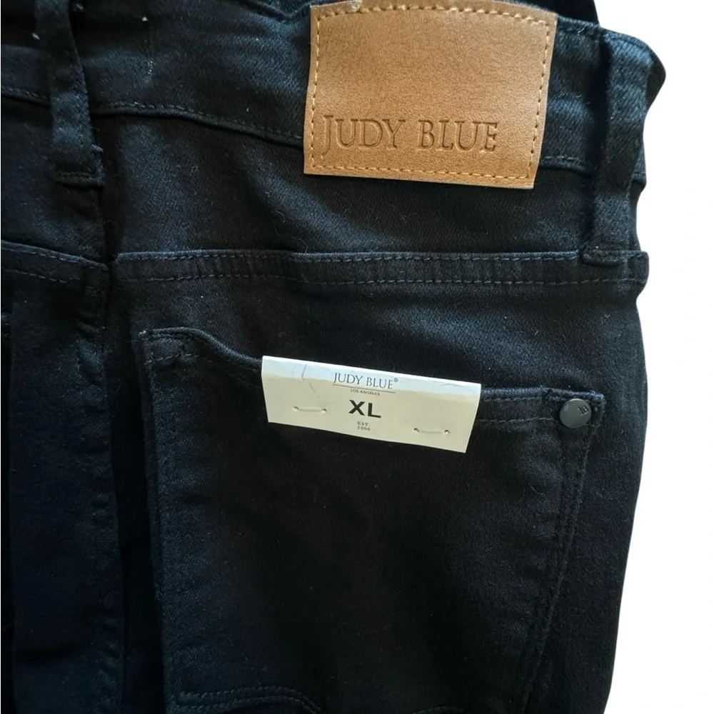 Judy Blue Black Flare Overalls XL High Rise Stretch Button Front NWT